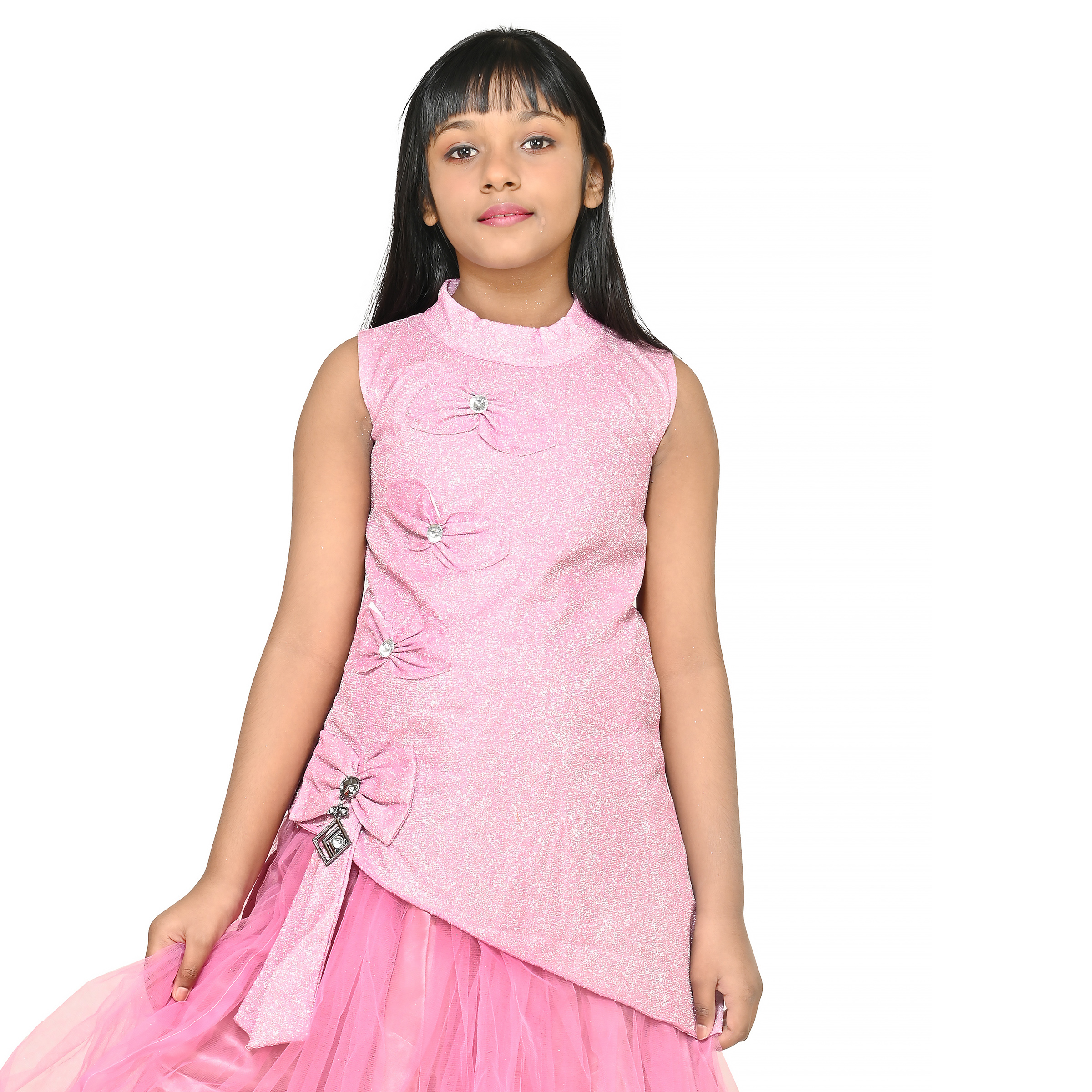 Kids Angrakha Gharara in Pink And Shokin Pink Color Model# Kids 1827 |  Girls frock design, Girls fancy dresses, Baby summer dresses