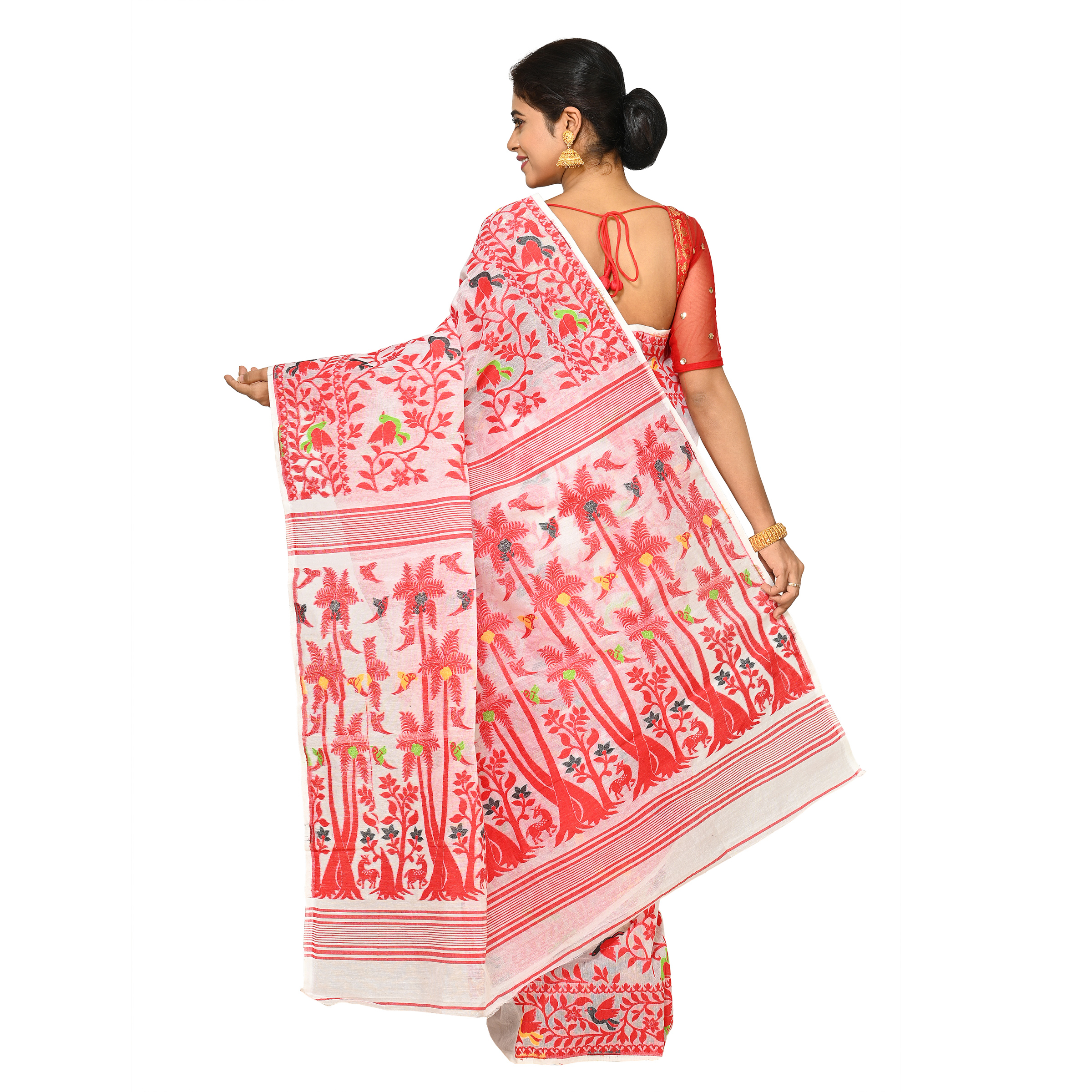 Textilemela Women Ethnic Lota Korat Handloom Dhakai Jamdani Bengal Special  Saree Party Festive Wear Sari At Wholesale Price