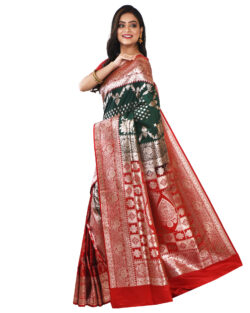 Woven Pure Katan Silk Minakari Banarasi Wedding Saree with Bp (Dark Pink)