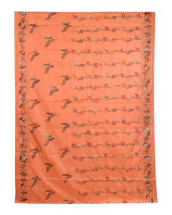 Aishani Collection Hand Embroidered Kantha Stitch Silk Saree for Women (Peach)