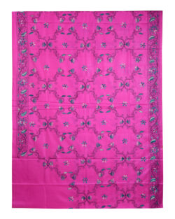 Aishani Collection Hand Embroidered Kantha Stitch Silk Saree for Women with bp (Pink)