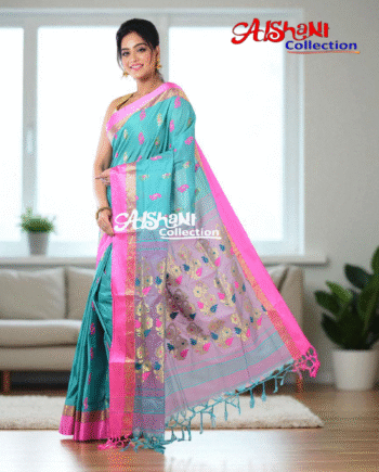 Tussar Silk Handloom Saree for Women by Aishani Collection | Rich Minakari Work | Contrast Border | Lightweight Ethnic Wear