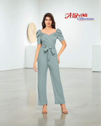Aishani Collection – Elegant Grey Power Jumpsuit