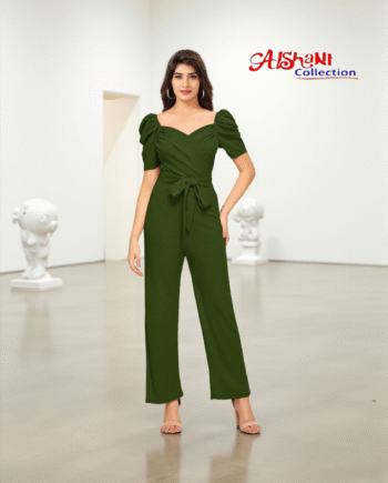 Aishani Collection – Elegant Green Power Jumpsuit