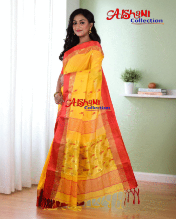 Tussar Silk Handloom Saree for Women by Aishani Collection | Rich Minakari Work | Contrast Border | Lightweight Ethnic Wear