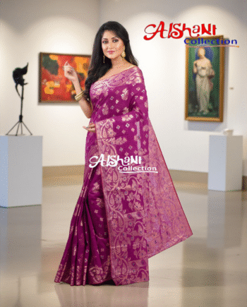 ✨ Cotton Zari & Minakari Saree – Lightweight Elegance in Traditional Ethnicwear (Majenta)