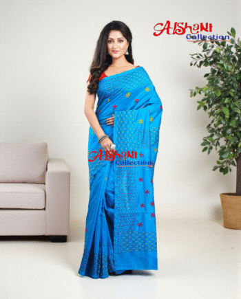 ✨ Cotton Zari & Minakari Saree – Lightweight Elegance in Traditional Ethnicwear (Blue)