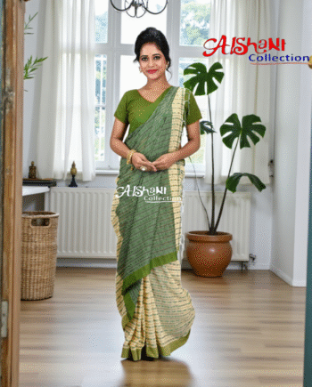 Pure Cotton Khandi Cotton Saree with Blouse Piece – Lightweight, Handloom-Style Soft Saree for Daily Wear & Festive Elegance