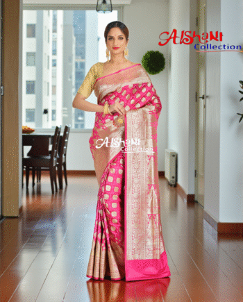 Pure Katan Silk Banarasi Wedding Saree with All-Over Minakari Zari Weave | Bridal Banarasi Silk Saree with Blouse Piece | Aishani Collection (Copy)