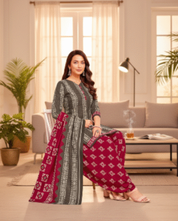 Aishani Collection Cotton Blend Readymade Salwar Kameez with Dupatta | Casual Traditional Lightweight Comfortable Ethnic Wear for Women