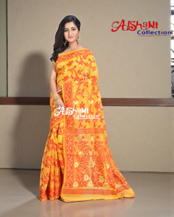 Soft Cotton Silk Dhakai Jamdani Saree Lightweight Woven Ethnic Saree for Party Casual Daily & Festive Wear | Aishani Collection