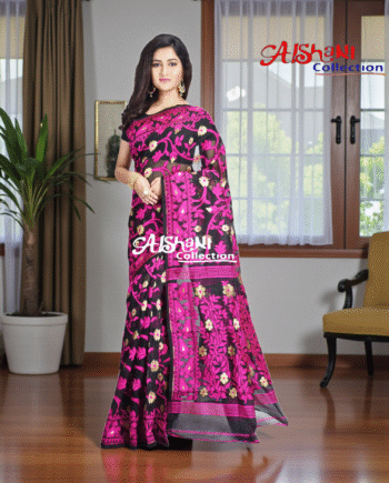 Soft Cotton Silk Dhakai Jamdani Saree Lightweight Woven Ethnic Saree for Party Casual Daily & Festive Wear | Aishani Collection